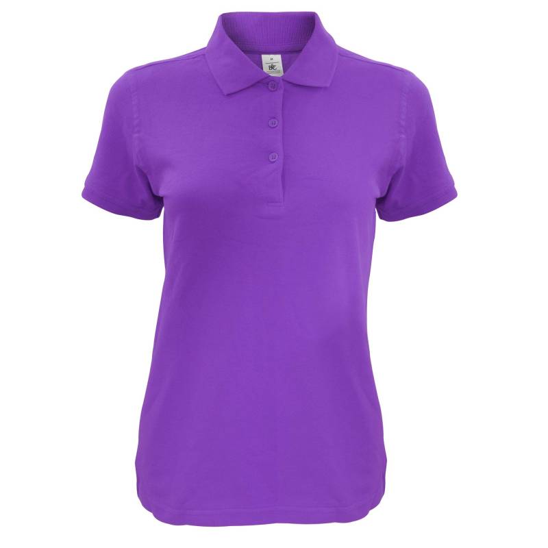 B&c Safran Kurzarm Poloshirt Damen Lila S von B and C