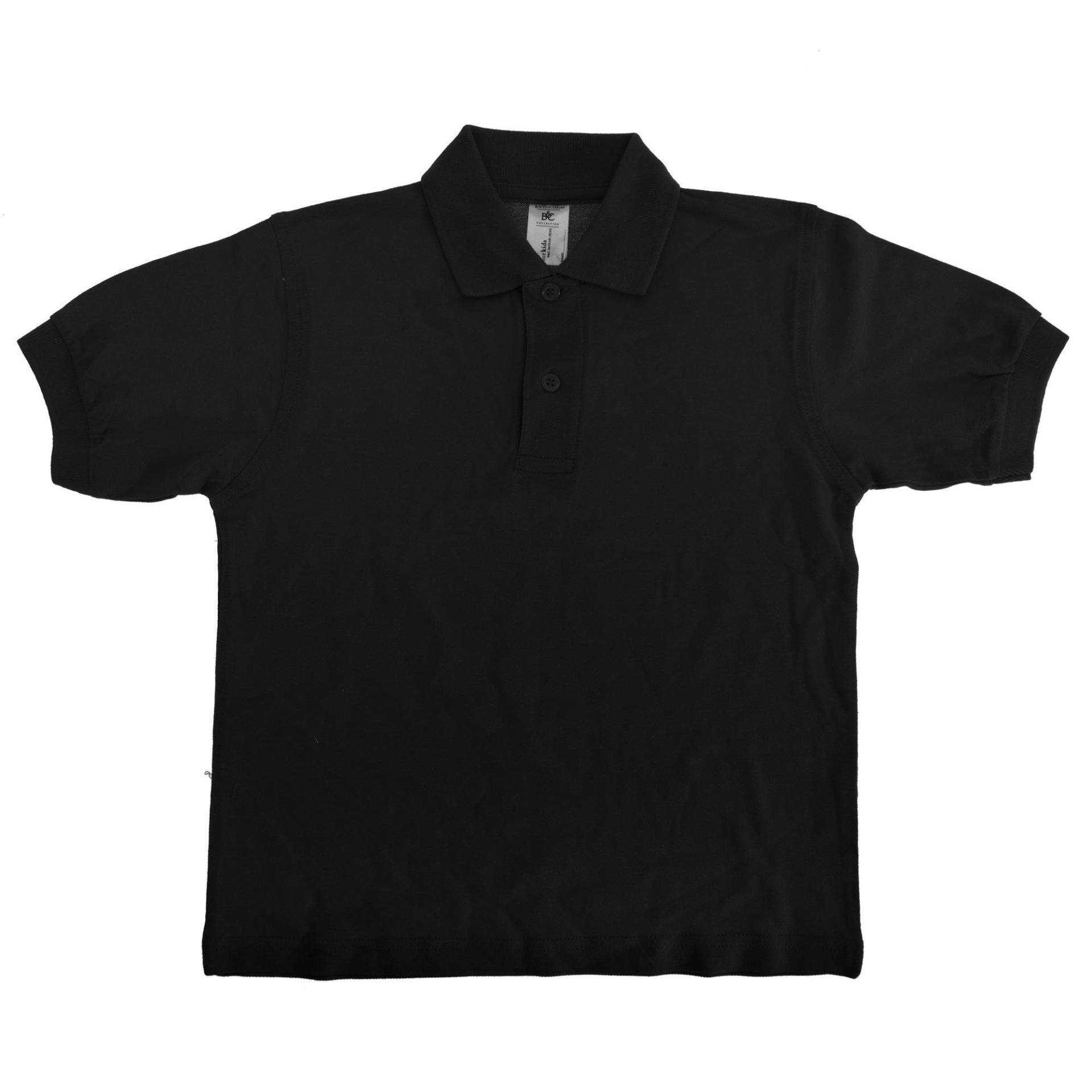 B&c Safran Polo Shirt (2 Stückpackung) Mädchen Schwarz 7-8A von B and C