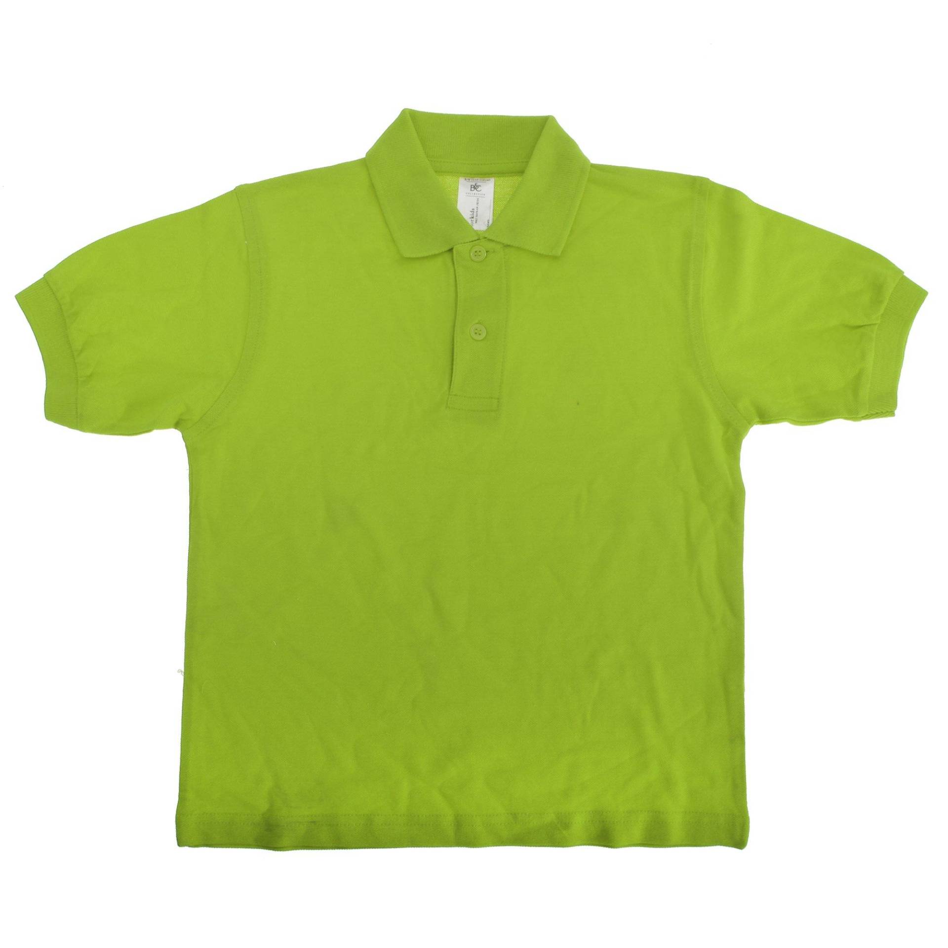 B&c Safran Polo Shirt Mädchen Limettengrün 12-14A von B and C