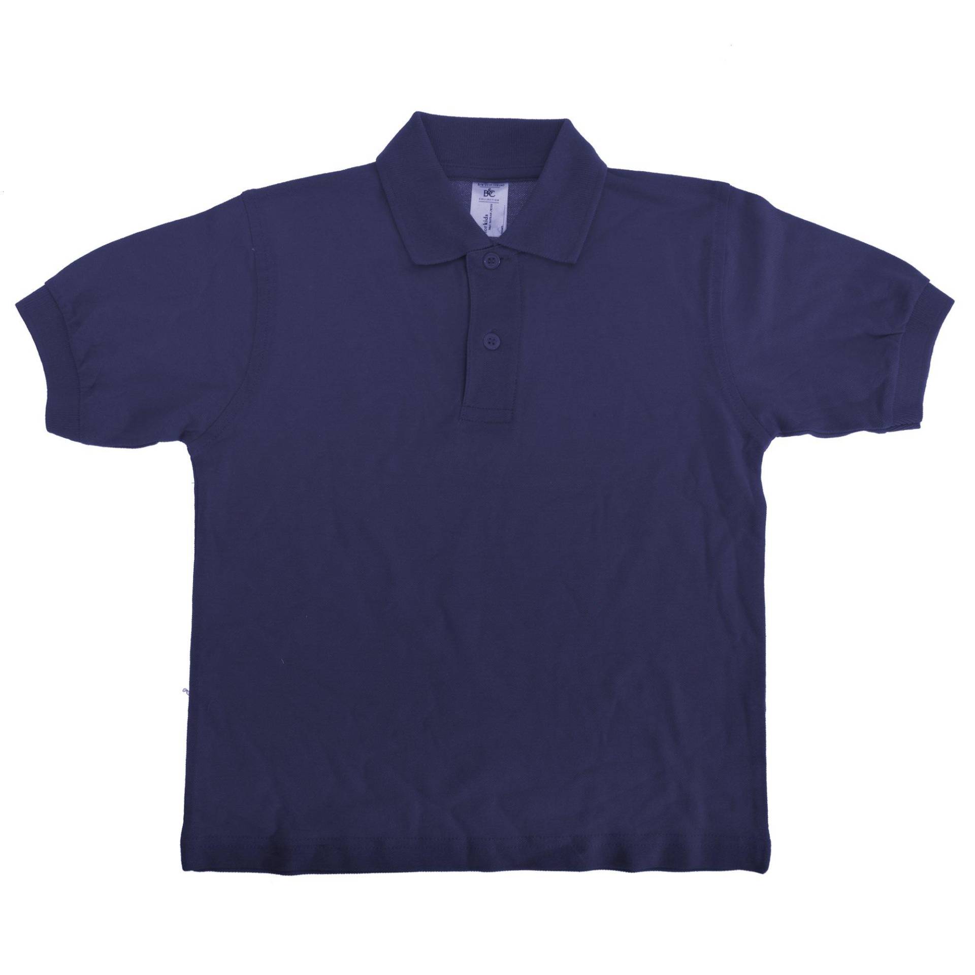 B&c Safran Polo Shirt Mädchen Marine 7-8A von B and C