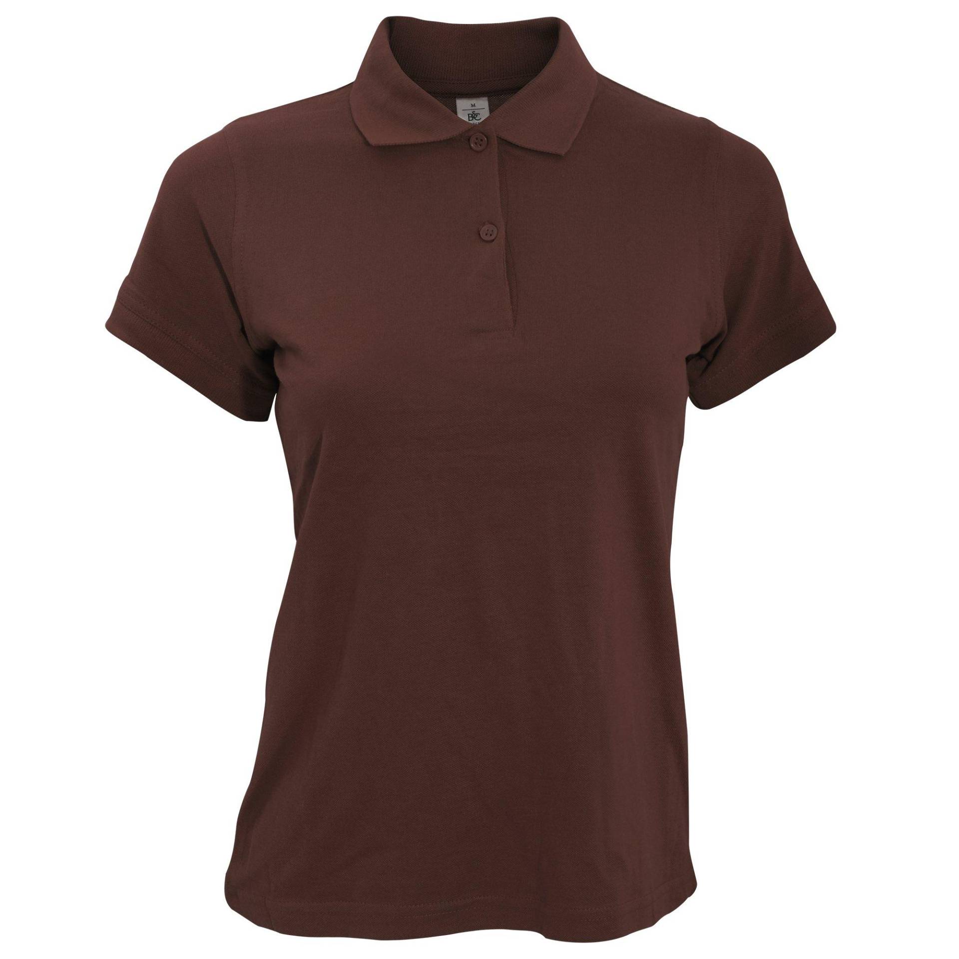 B&c Safran Poloshirt, Kurzarm Damen Braun S von B and C