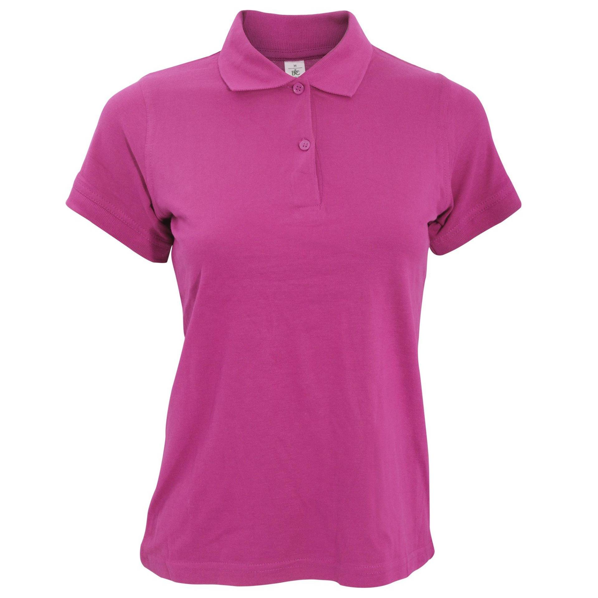 B&c Safran Poloshirt, Kurzarm Damen Fuchsia S von B and C