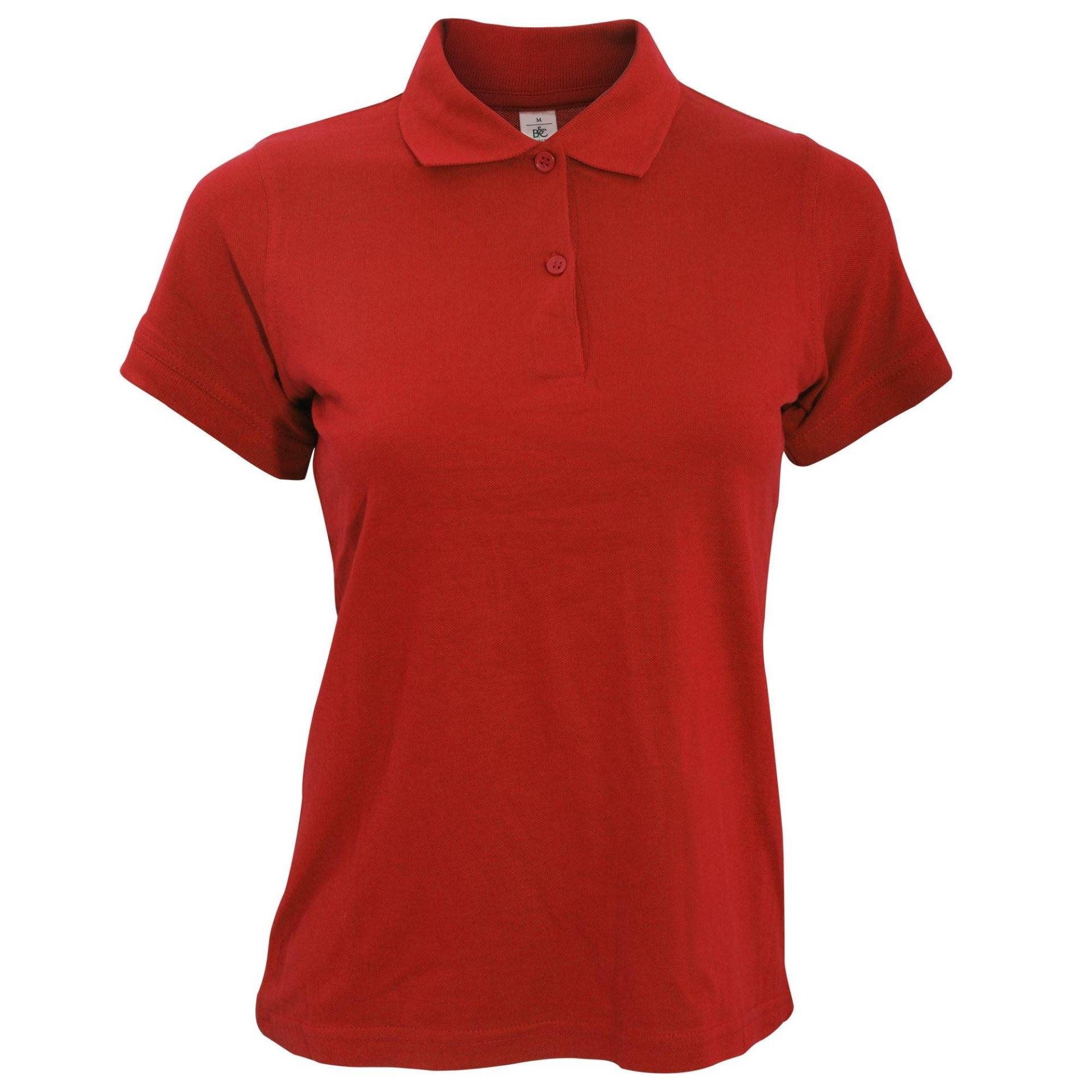 B&c Safran Poloshirt, Kurzarm Damen Rot Bunt XS von B and C