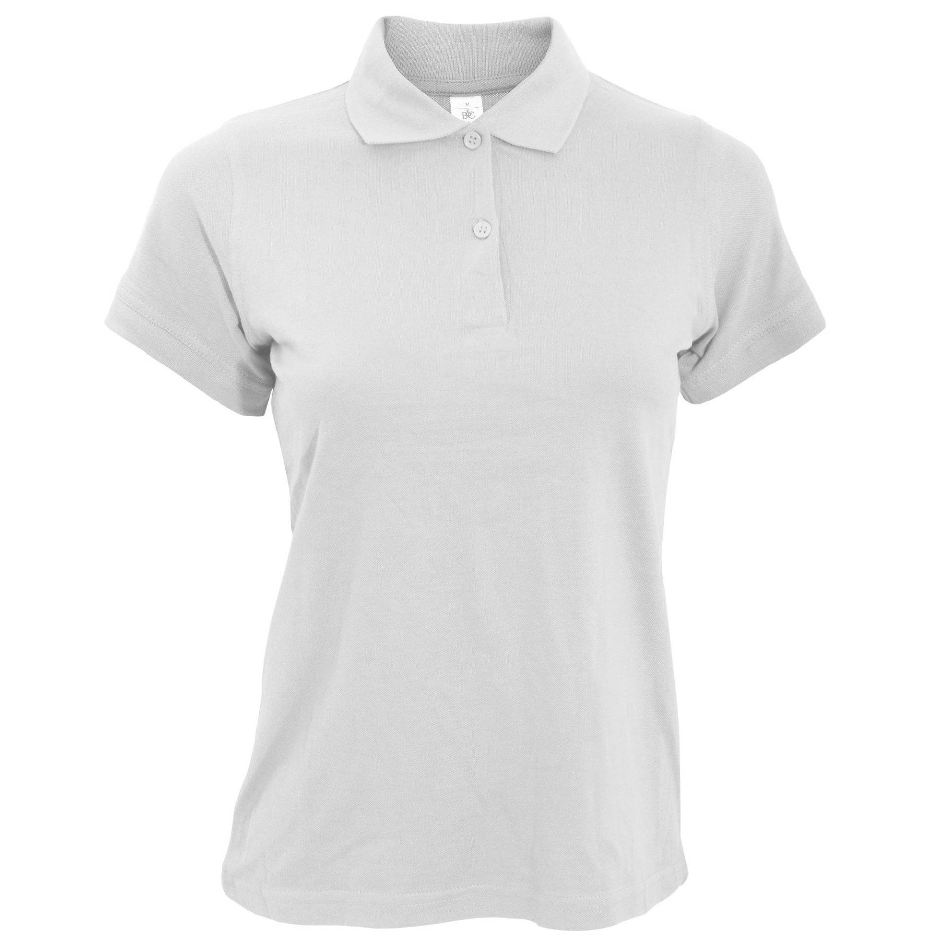 B&c Safran Poloshirt, Kurzarm Damen Weiss M von B and C