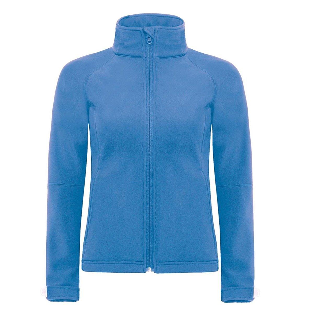 B&c Softshelljacke Mit Kapuze, Winddicht, Wasserfest, Atmungsaktiv Damen Blau S von B and C