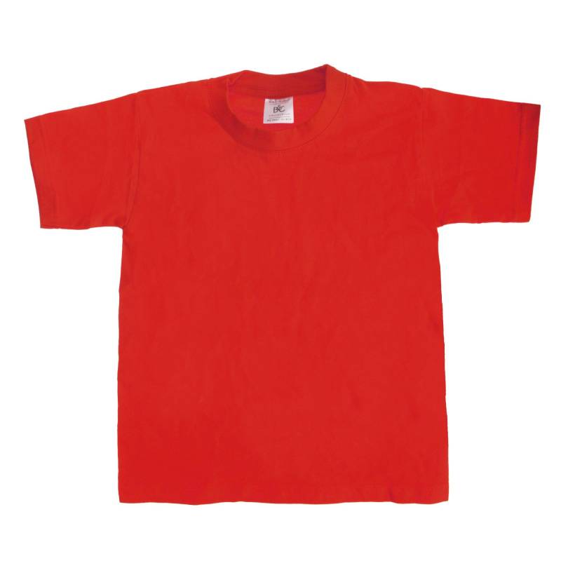 B&c Tshirt, Kurzarm (2 Stückpackung) Mädchen Rot Bunt 3-4A von B and C