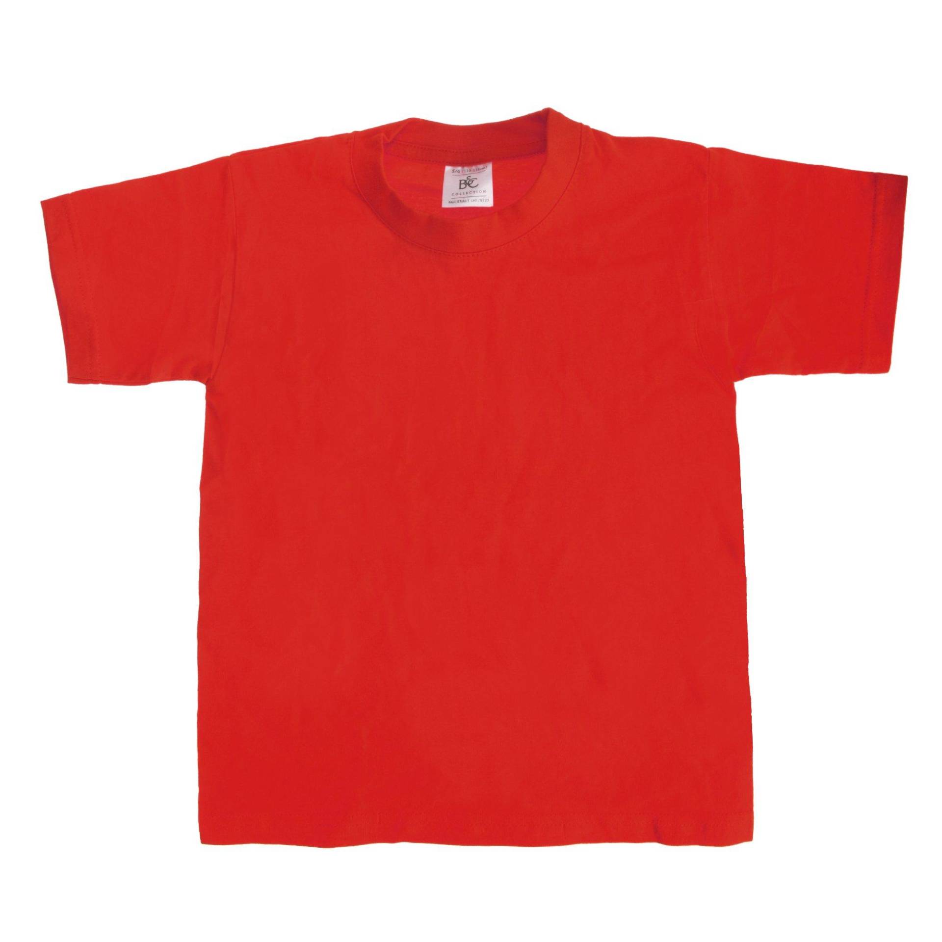 B&c Tshirt, Kurzarm Mädchen Rot Bunt 12-14A von B and C