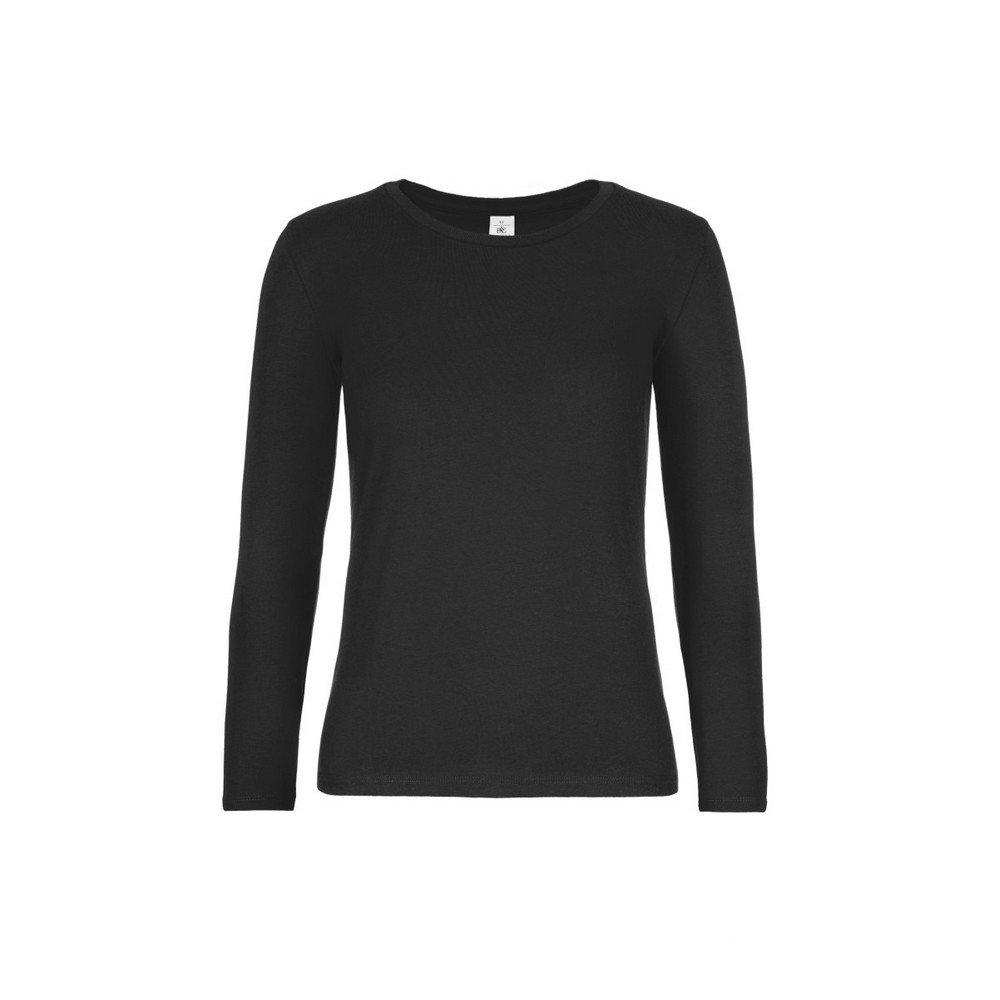 B&c #e190 Tshirt Langärmlig Damen Schwarz S von B and C