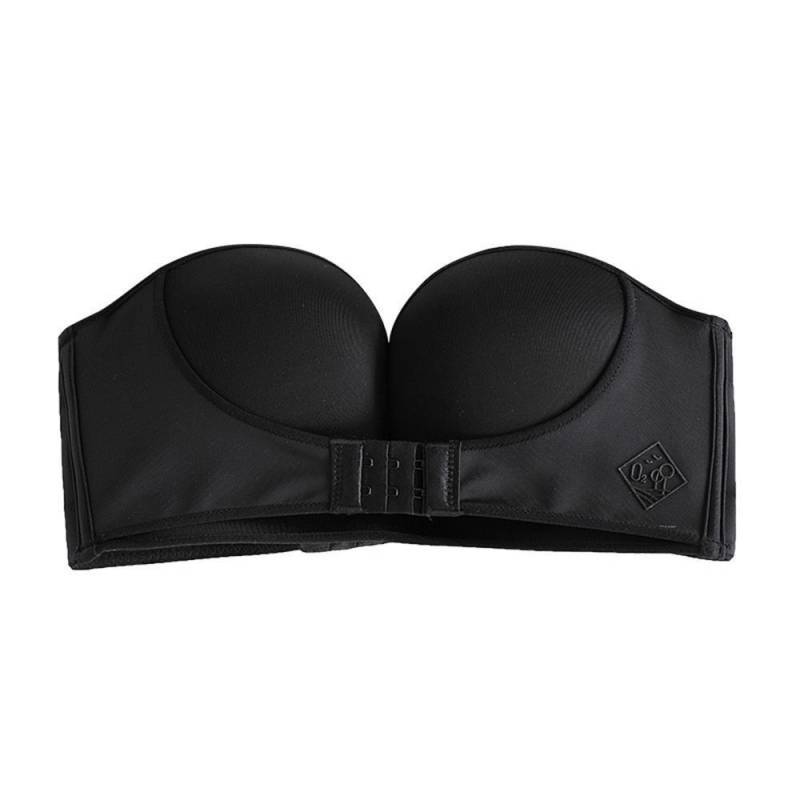 Trägerloser Push-up-bh, Zusätzliche Knopfleiste Vorne - Schwarz Damen  ONE SIZE von B2X