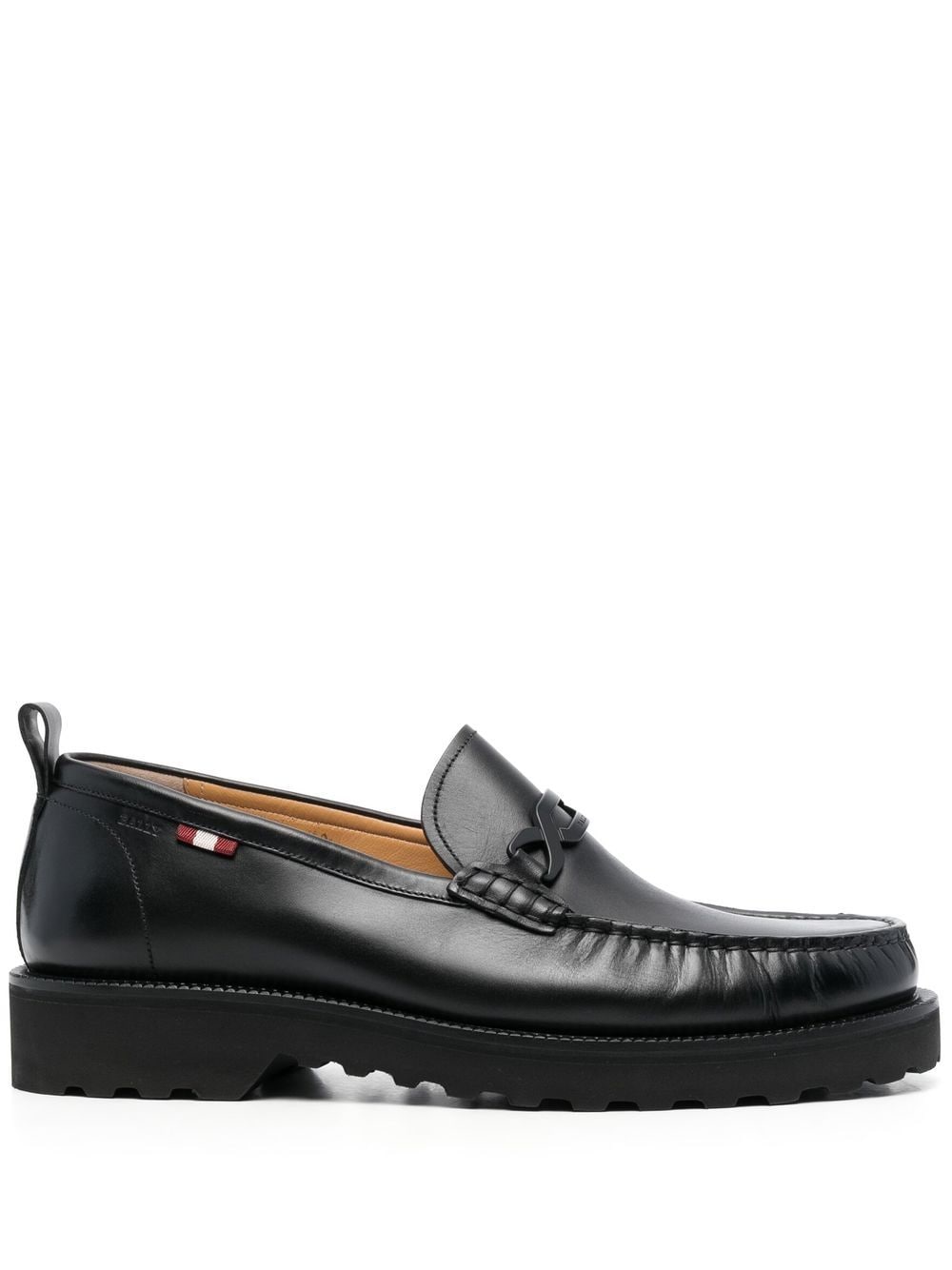 Bally engraved-logo leather loafers - Black von Bally