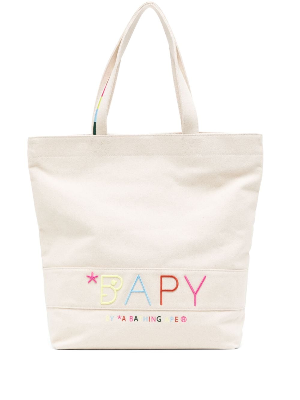 BAPY BY *A BATHING APE® logo-embroidered cotton tote bag - Neutrals von BAPY BY *A BATHING APE®