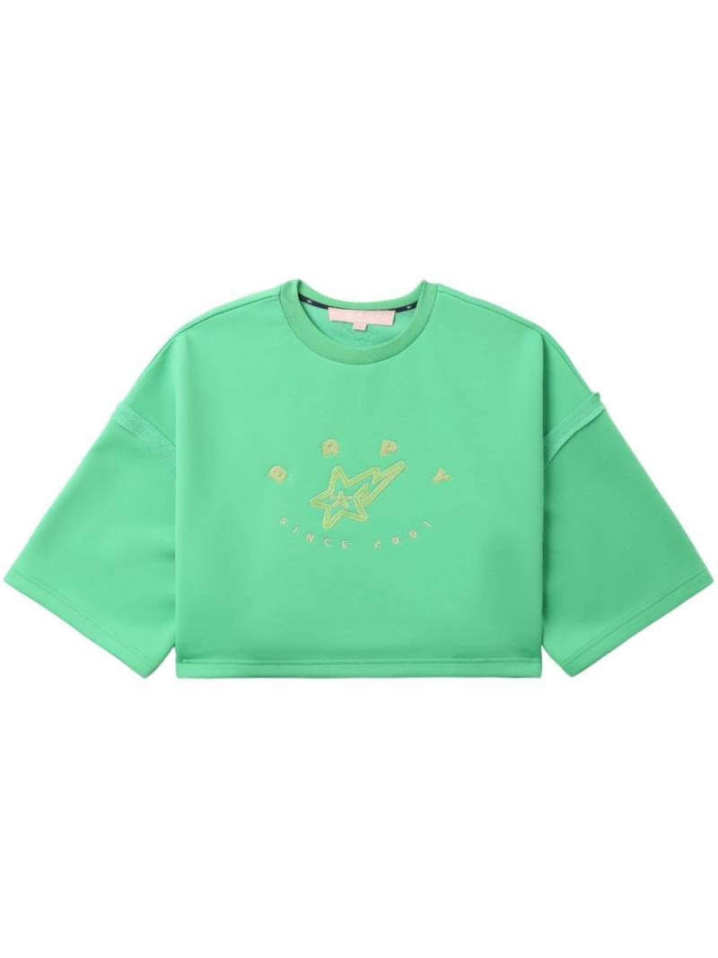 BAPY BY *A BATHING APE® logo-embroidered cropped T-shirt - Green von BAPY BY *A BATHING APE®