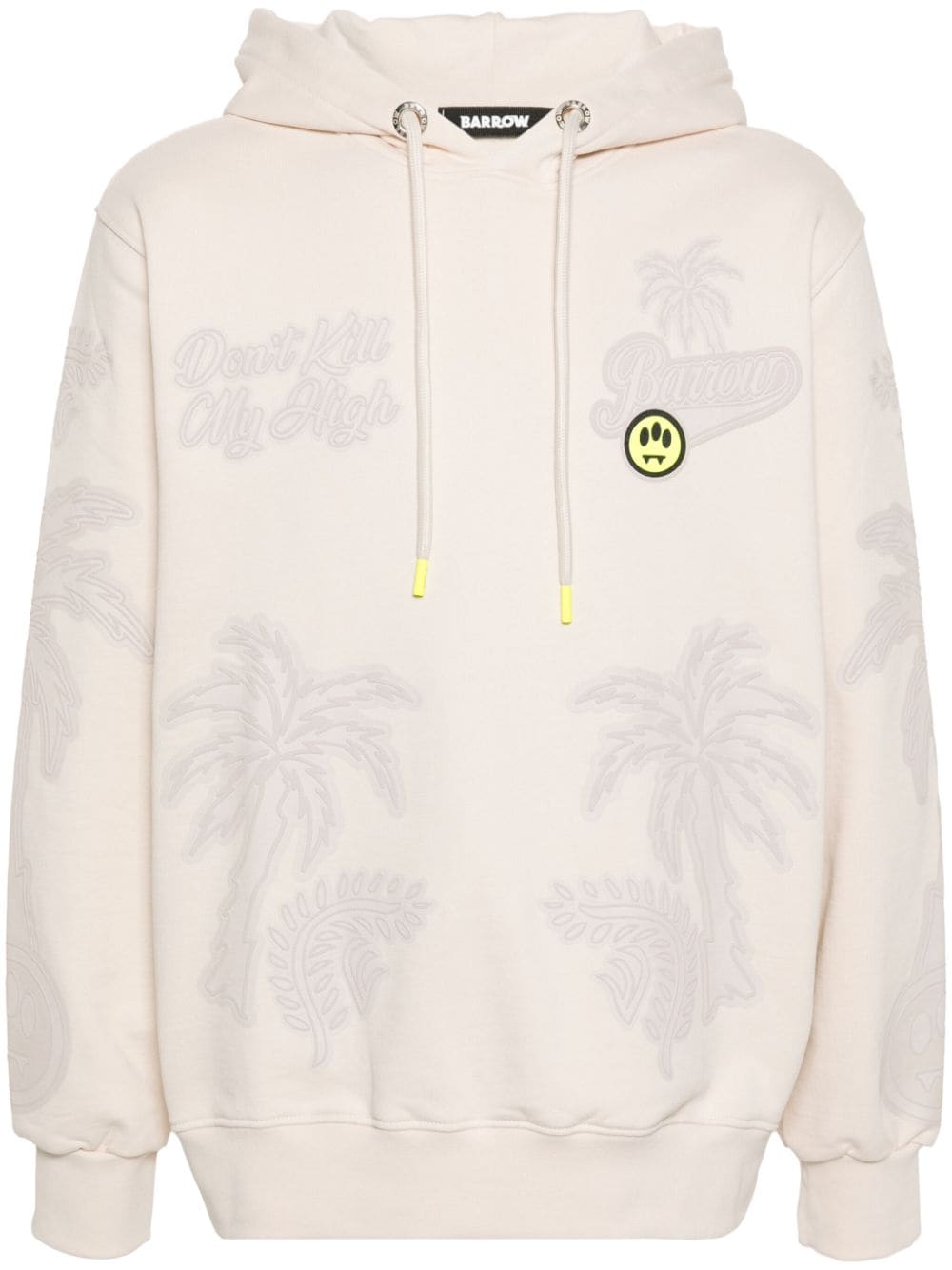 BARROW logo-patch cotton hoodie - Neutrals von BARROW