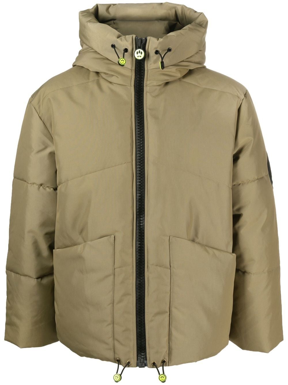 BARROW logo-patch hooded padded jacket - Green von BARROW