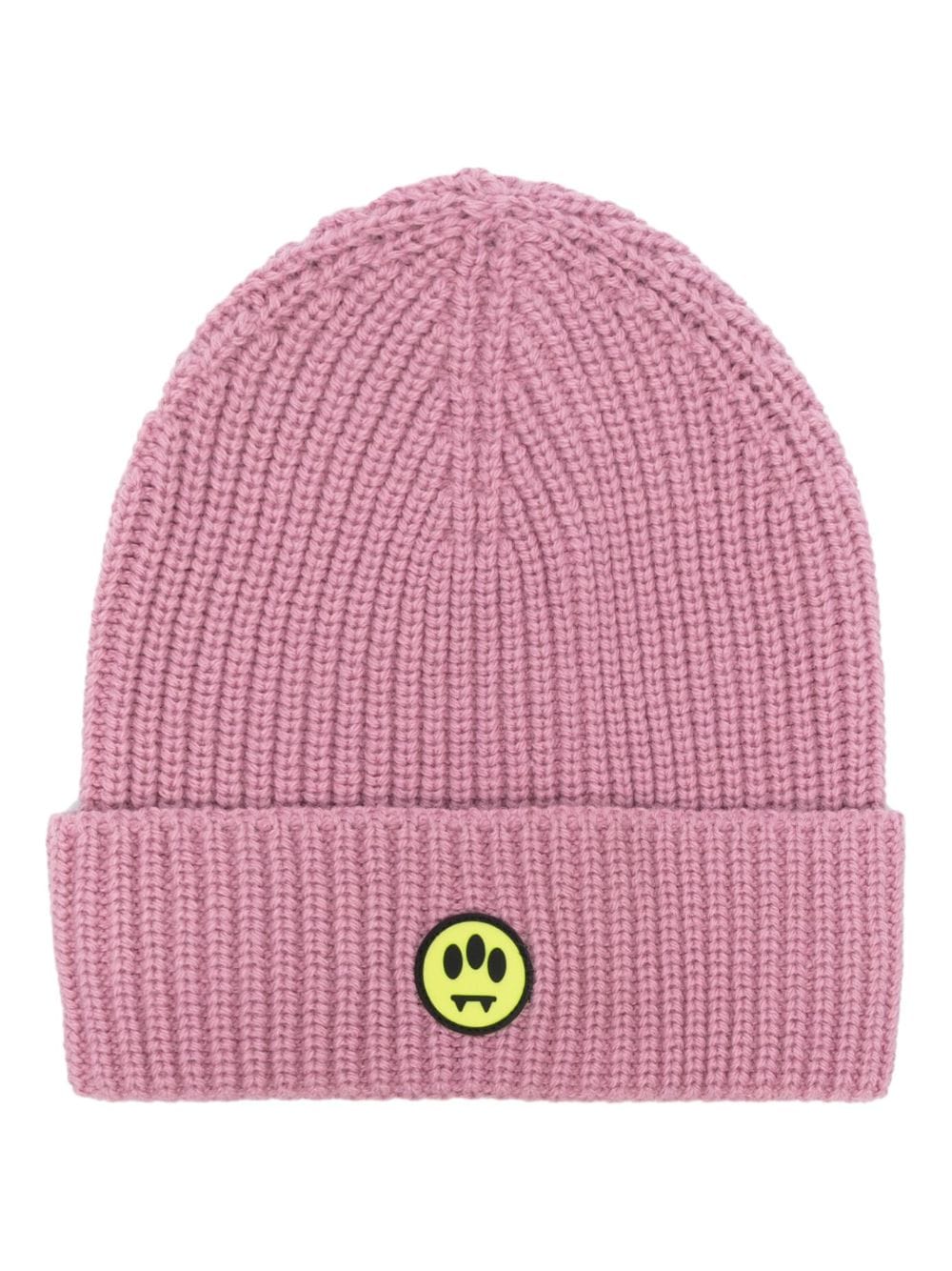 BARROW logo-patch ribbed-knit beanie - Pink von BARROW