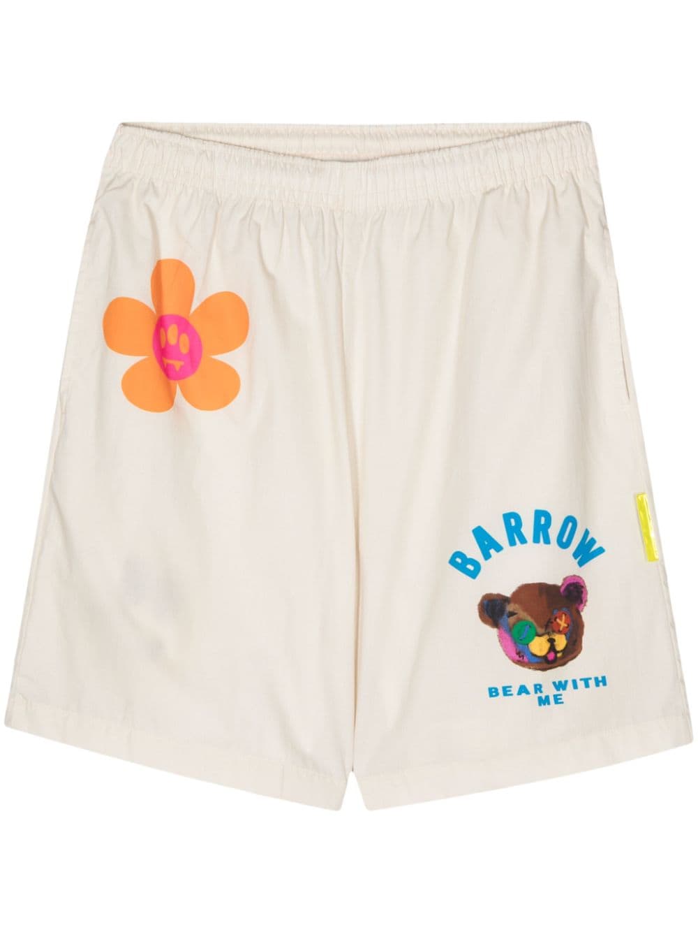 BARROW logo-print cotton shorts - Neutrals von BARROW