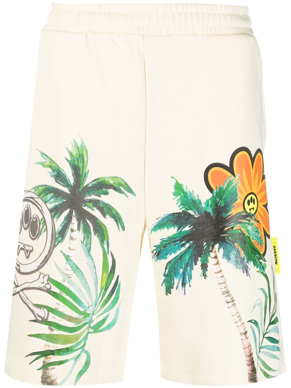 BARROW palm tree-print cotton shorts - Neutrals von BARROW