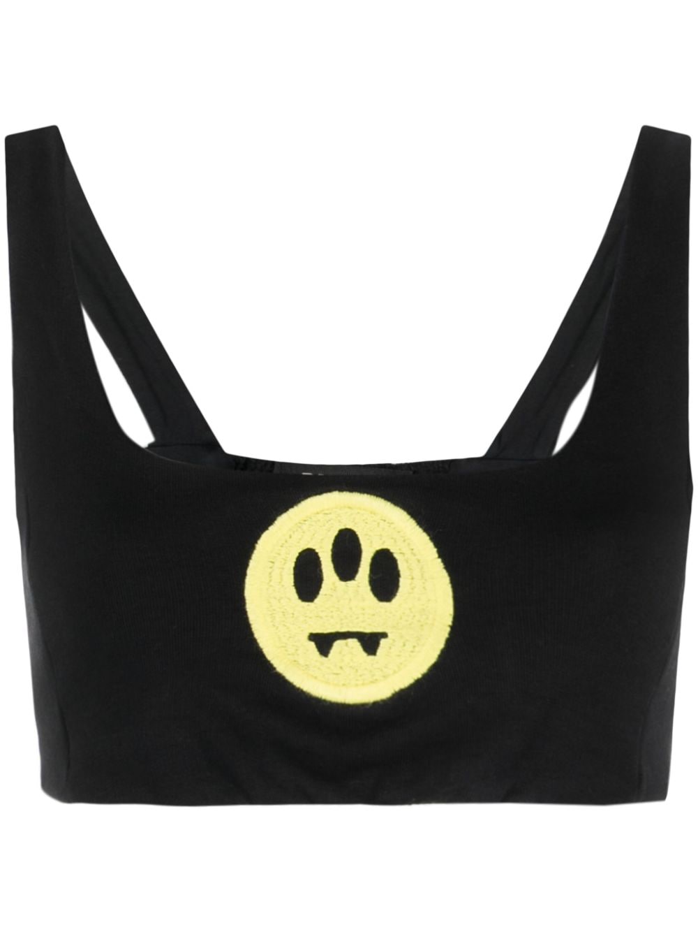 BARROW smiley-face jersey fleece cropped top - Black von BARROW