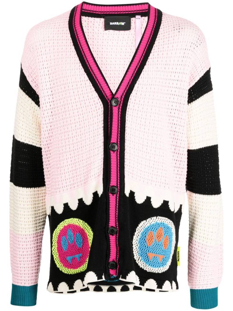 BARROW smiley panelled-knit cardigan - Pink von BARROW