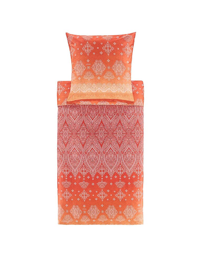 BASSETTI Satin Bettwäsche KERALA 70x90cm/140x200cm Orange orange von BASSETTI
