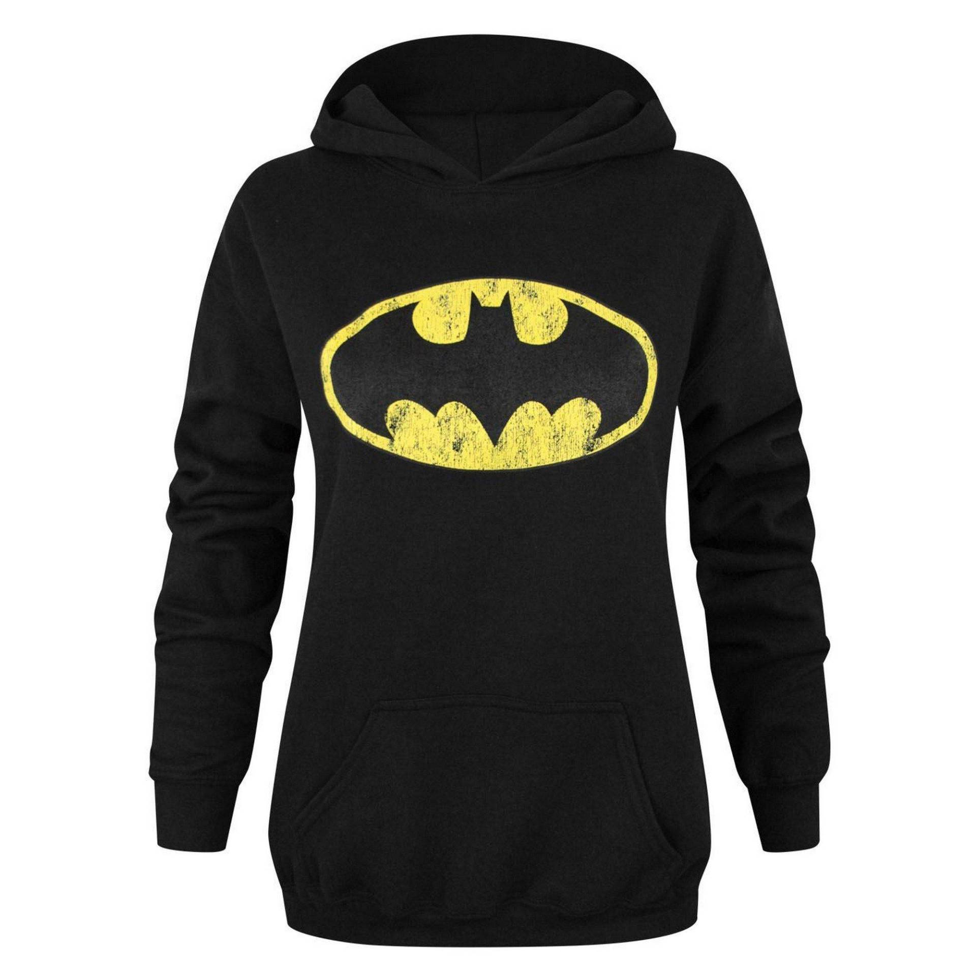 Kapuzenpullover Mit Logo Im Usedlook Damen Schwarz S von BATMAN