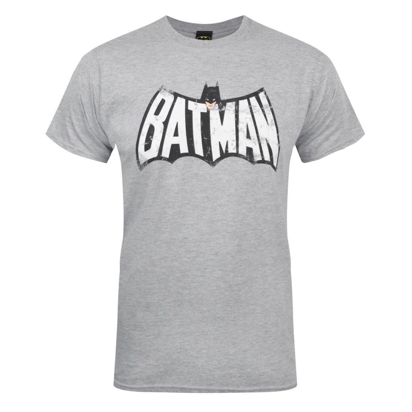 Offizielles Retro Logo Tshirt Herren Grau S von BATMAN