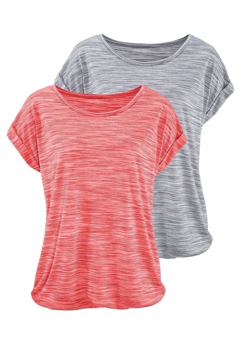 Beachtime Kurzarmshirt »mit Struktureffekt«, (2er-Pack), aus pflegeleichter Qualität von Beachtime