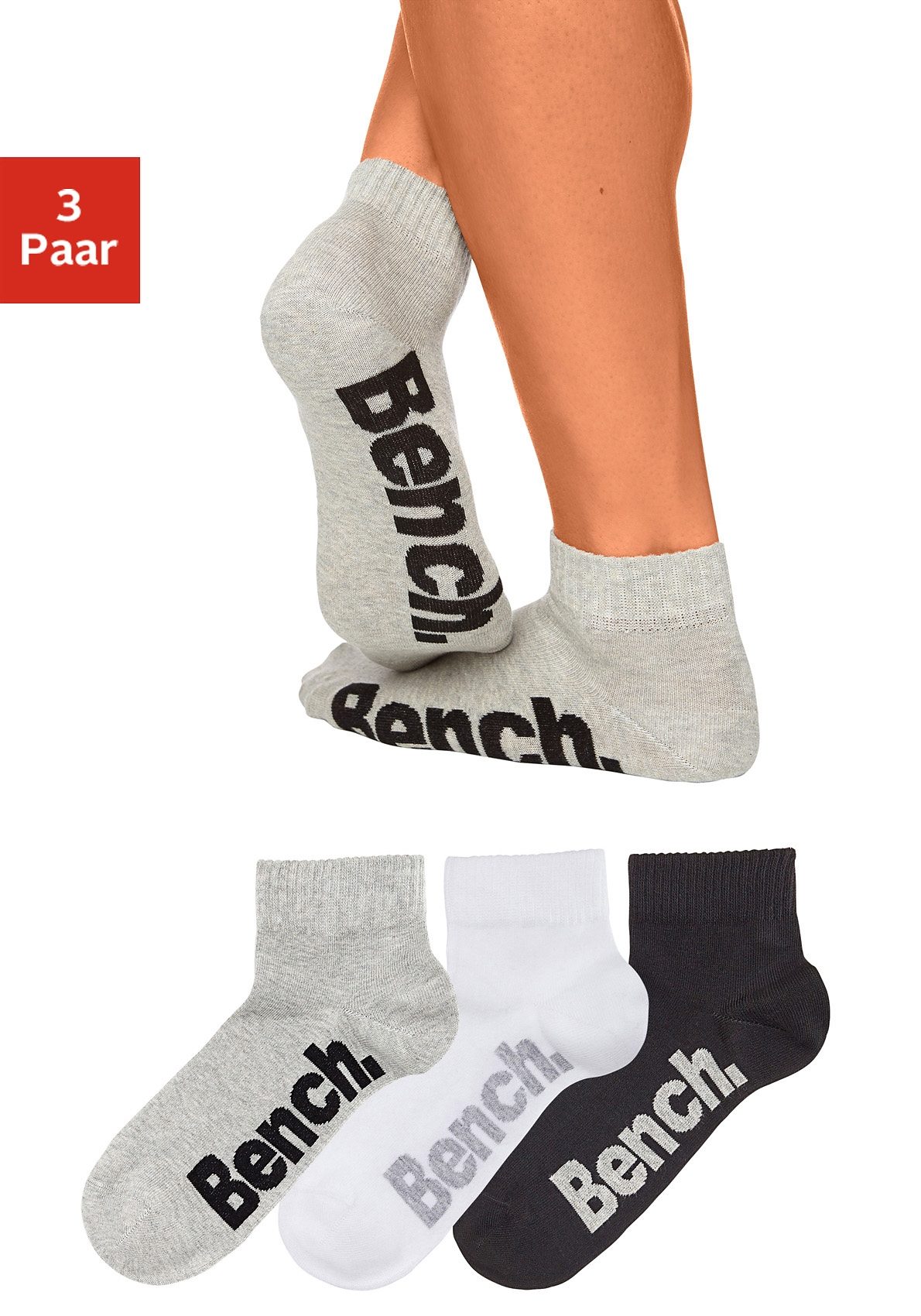 Bench. Kurzsocken, (Set, 3 Paar) von Bench.