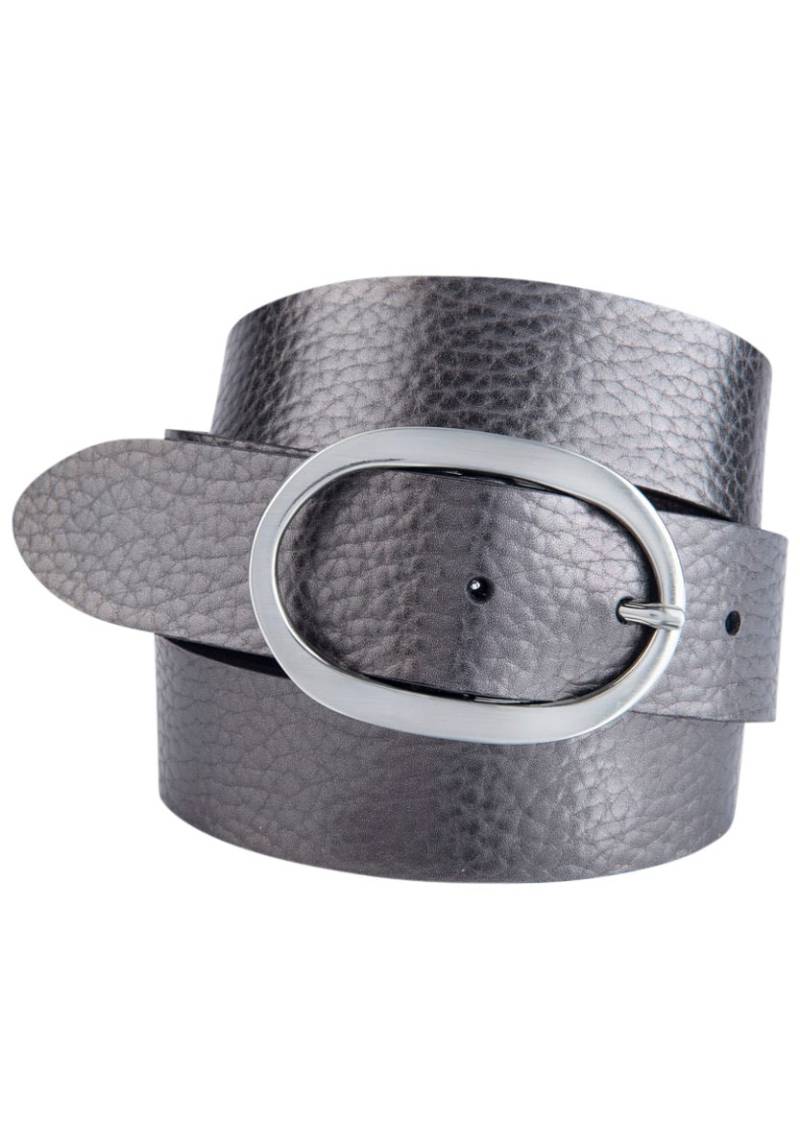 BERND GÖTZ Ledergürtel, mit edler silberfarbener Ovalschliesse, Metallic-Finish von BERND GÖTZ