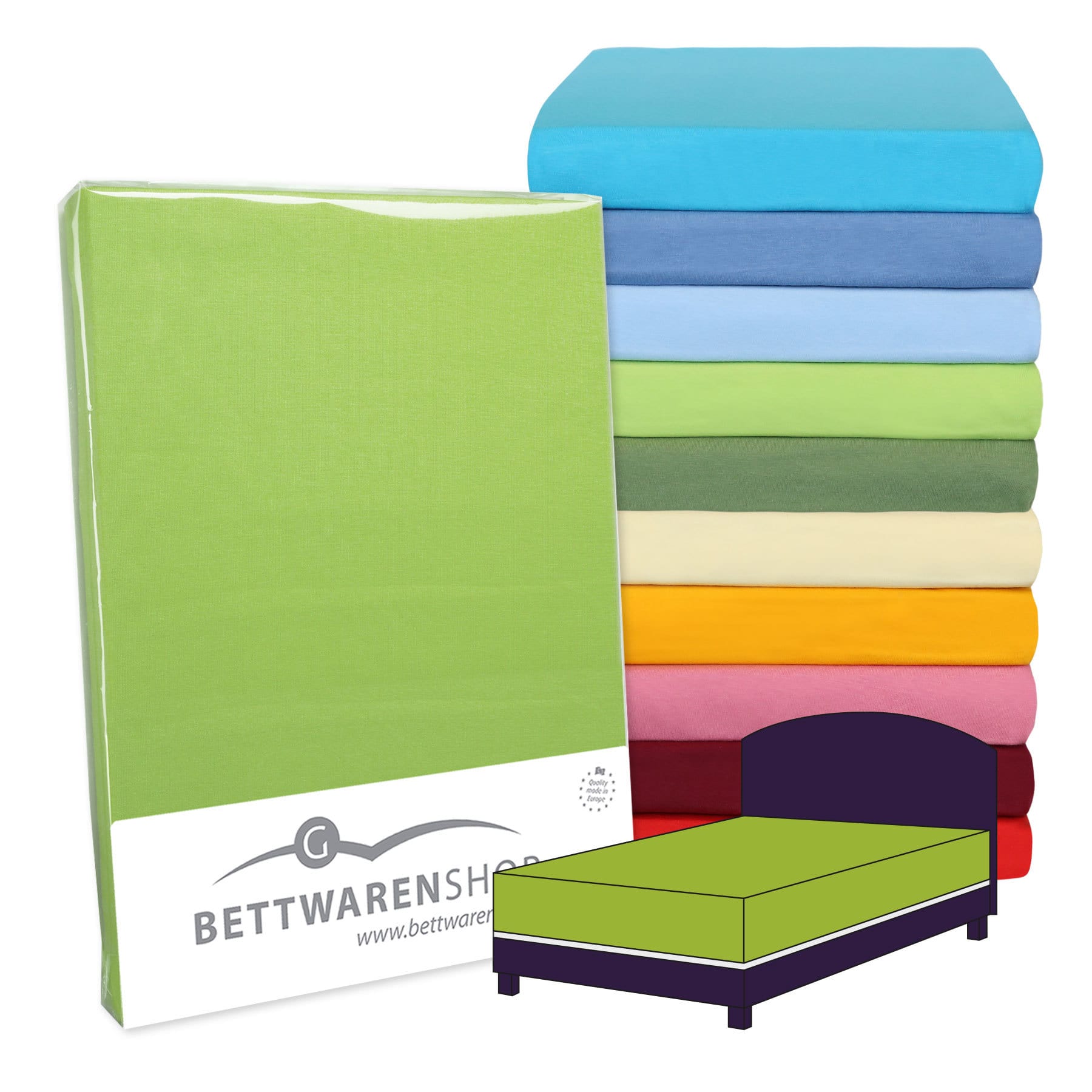 BETTWARENSHOP Spannbettlaken »Boxspring in Gr. 90x200, 140x200 oder 180x200 cm, für Boxspringbett« von BETTWARENSHOP