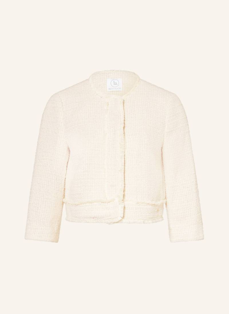 Betty&Co Kastenjacke Aus Bouclé Mit 3/4-Arm weiss von BETTY&CO