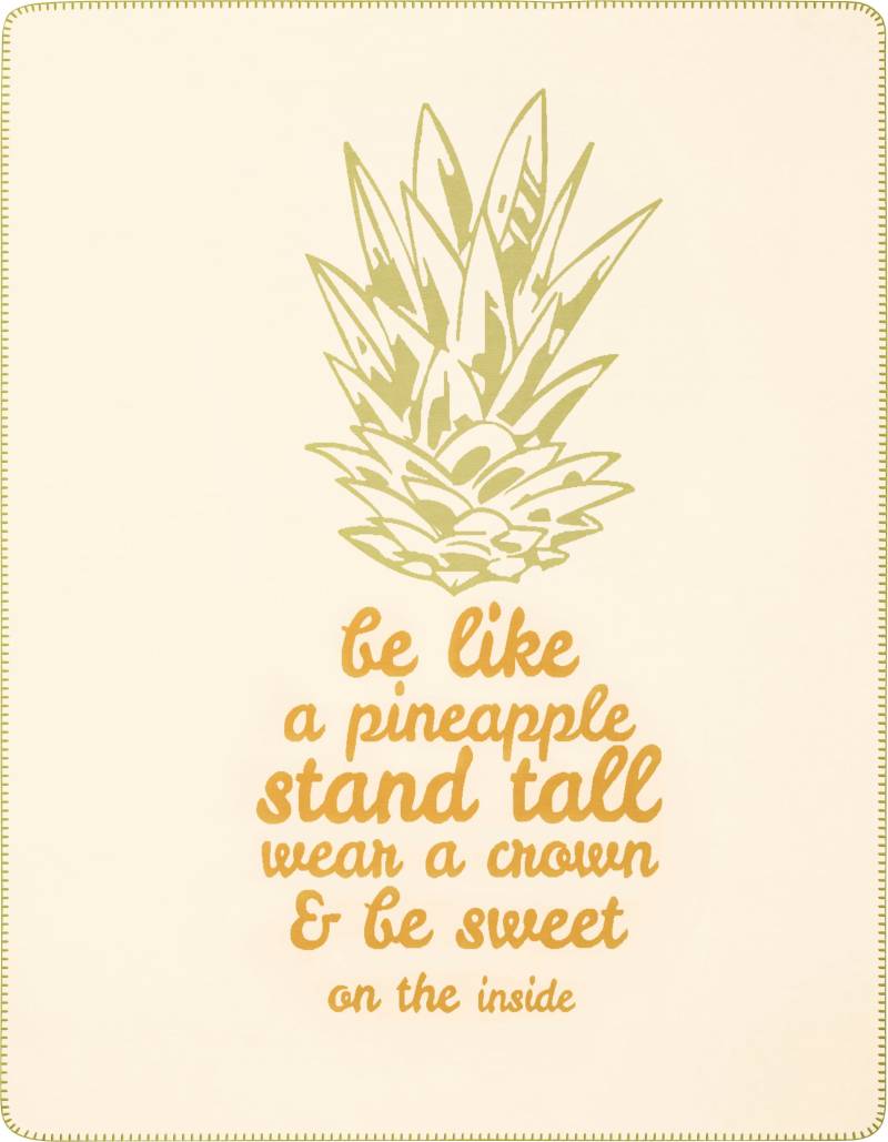 Biederlack Kinderdecke »Pineapple«, mit Schriftzug und Motiv, Kuscheldecke von Biederlack