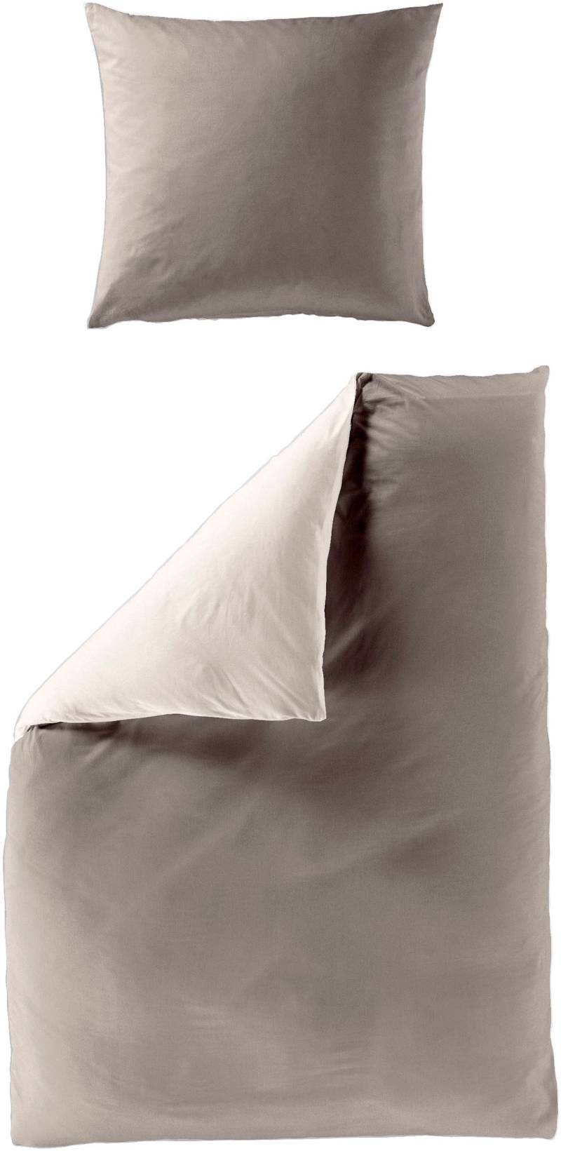 BIERBAUM Wendebettwäsche »Modern Uni in Gr. 135x200 oder 155x220 cm«, Modernes Unidesign: Schlichte, elegante Optik für jedes Schlafzimmer von BIERBAUM