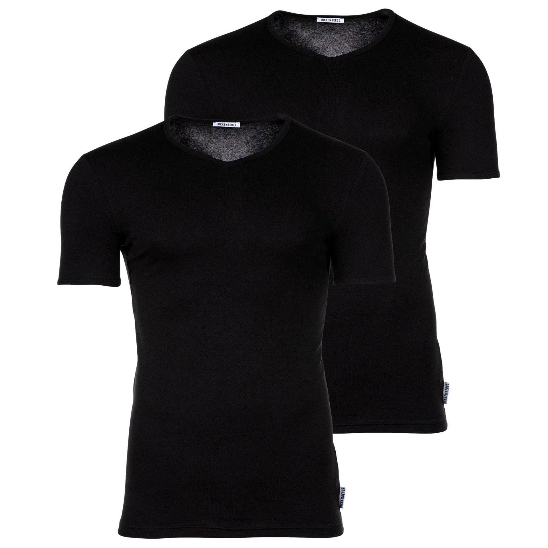 Essential T-shirt(v-neck) Bi-pack Herren Schwarz XXL von BIKKEMBERGS