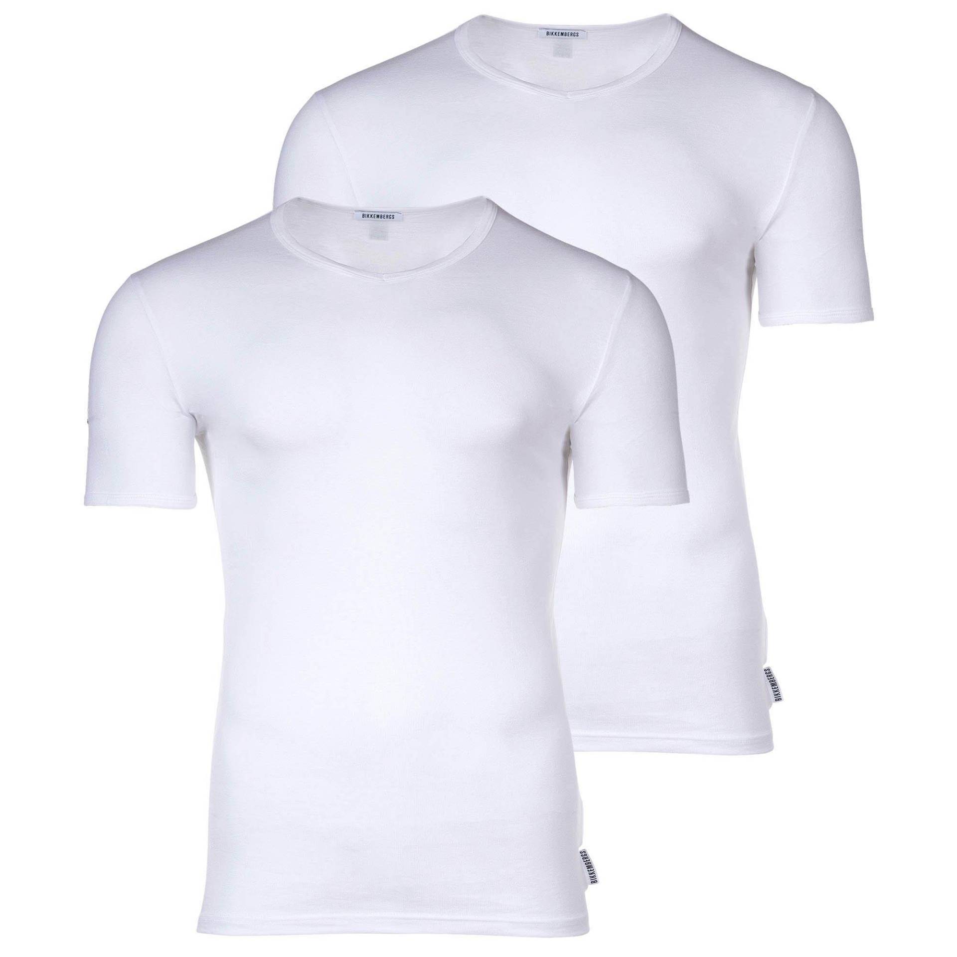 Essential T-shirt(v-neck) Bi-pack Herren Weiss XXL von BIKKEMBERGS