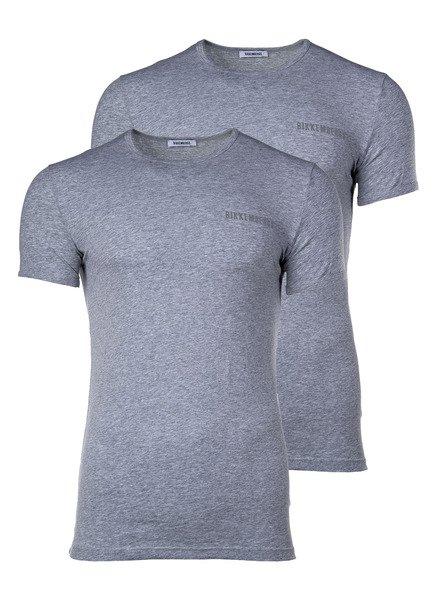 T-shirt 2er Pack Figurbetont Herren Grau XXL von BIKKEMBERGS