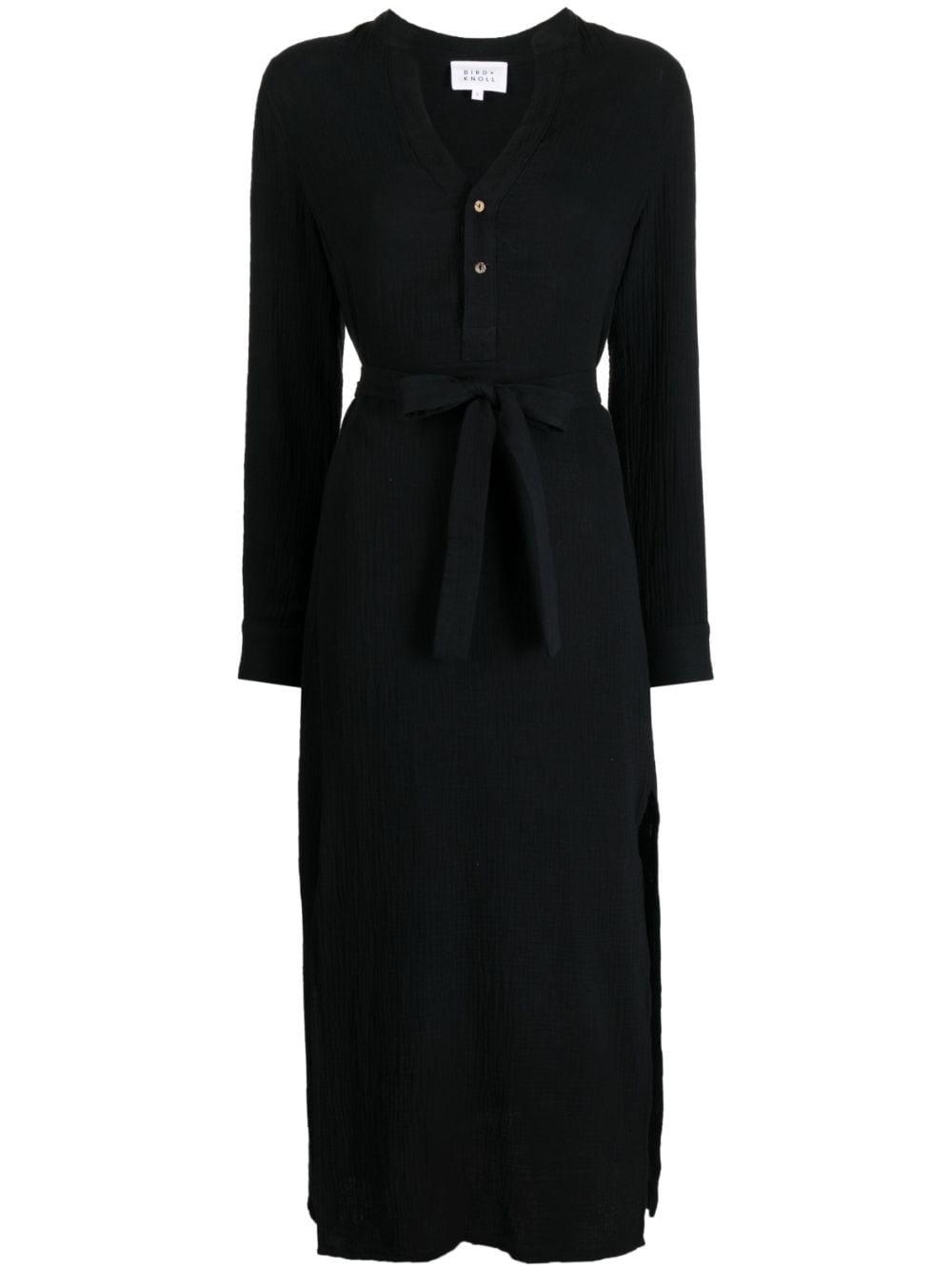 BIRD & KNOLL Frieda button-up cotton shirt dress - Black