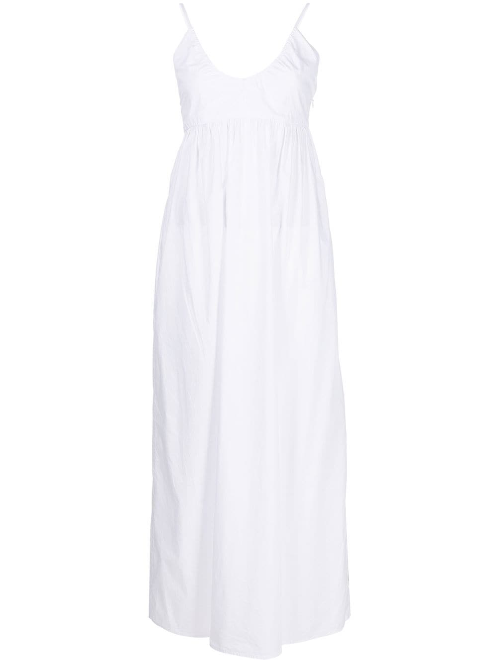 BIRD & KNOLL ruffled long cotton dress - White von BIRD & KNOLL