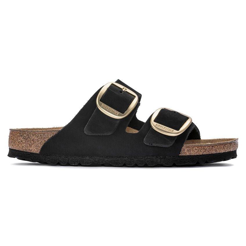 Arizona Big Buckle - Nubuk Sandale Damen Schwarz 36 von BIRKENSTOCK