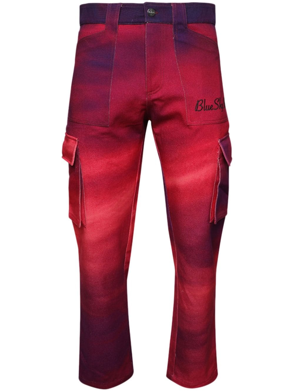 BLUE SKY INN Sunrise gradient cargo trousers - Red von BLUE SKY INN