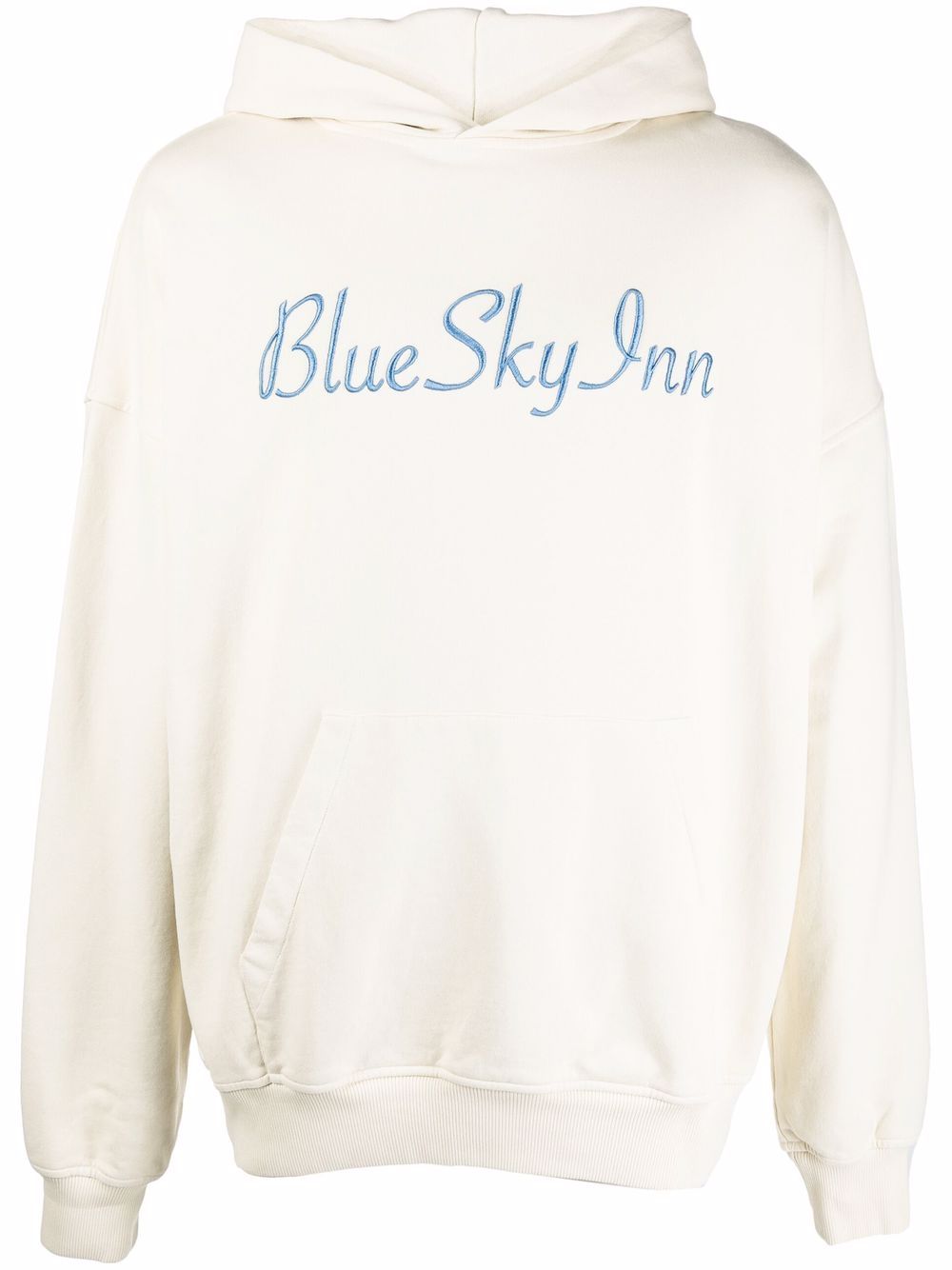 BLUE SKY INN logo-embroidered cotton hoodie - Neutrals von BLUE SKY INN