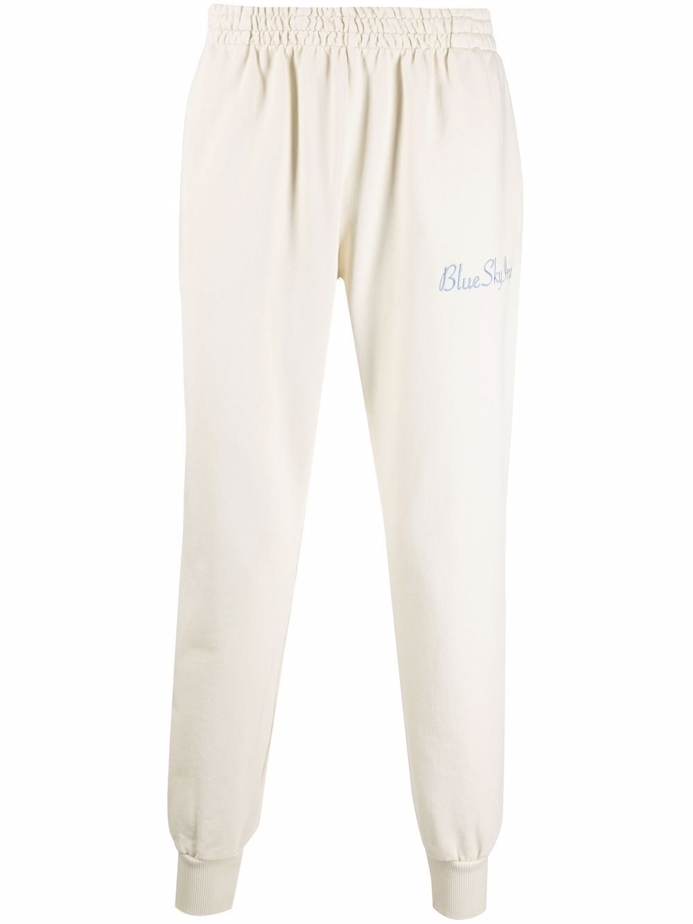 BLUE SKY INN logo-embroidered cotton track pants - Neutrals von BLUE SKY INN