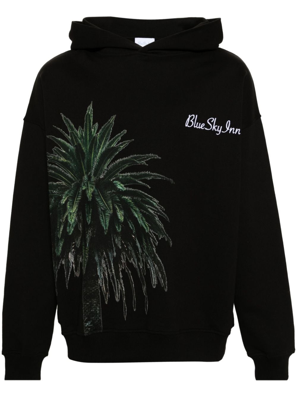 BLUE SKY INN palm tree-print cotton hoodie - Black von BLUE SKY INN