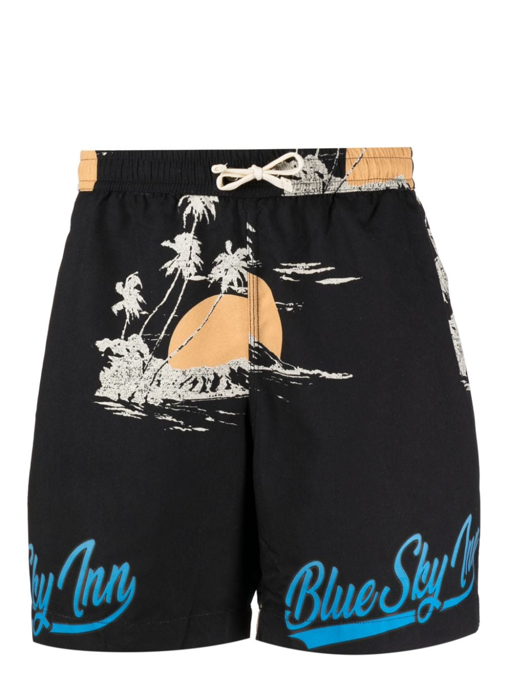 BLUE SKY INN palm-tree print swim shorts - Black von BLUE SKY INN