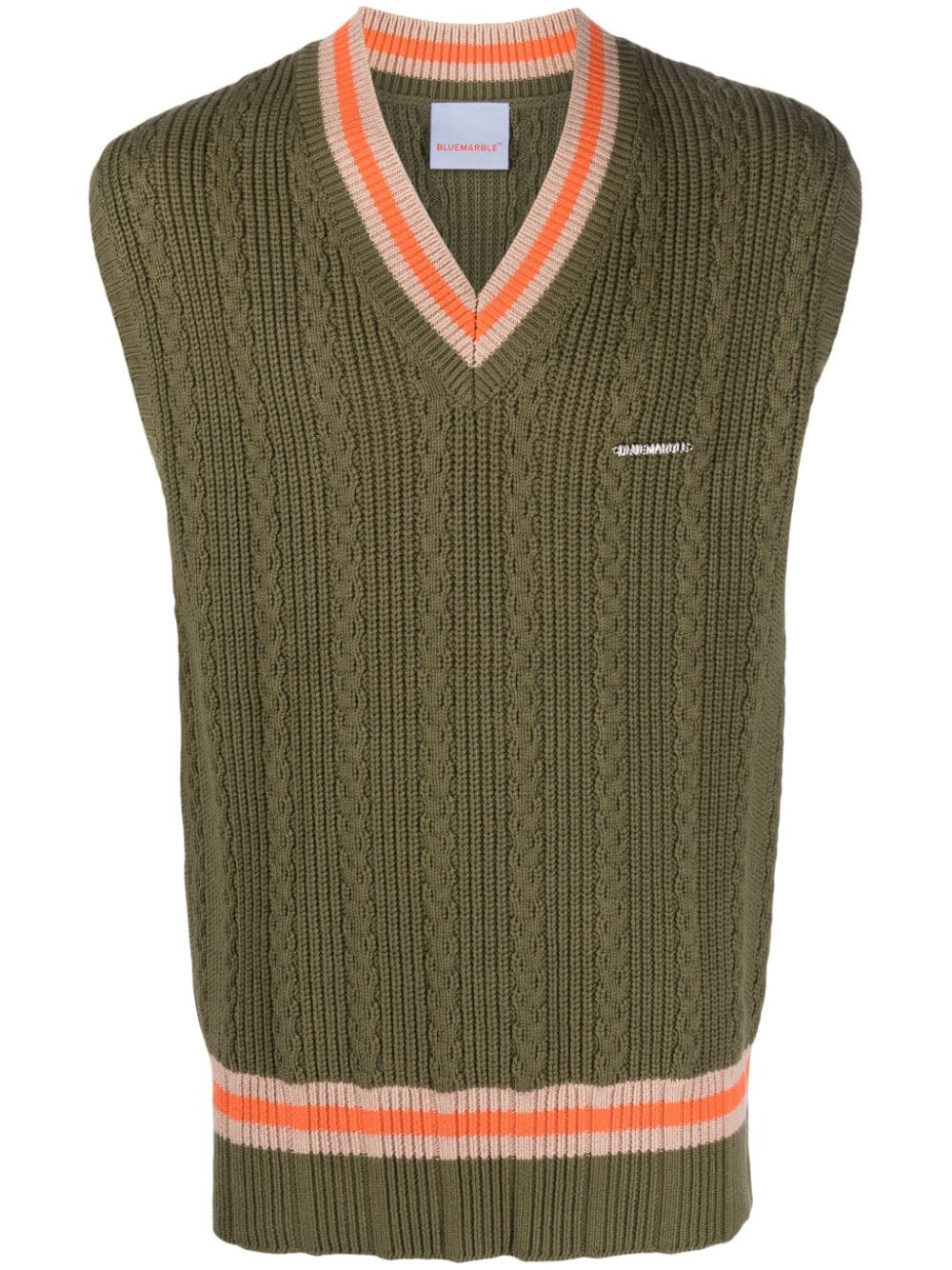 BLUEMARBLE V-neck cable-knit vest - Green von BLUEMARBLE