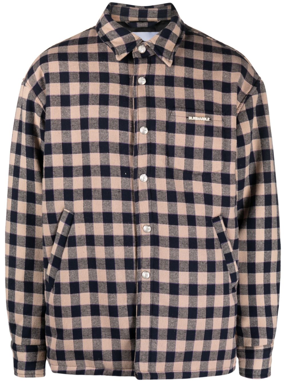 BLUEMARBLE checkerboard-print logo-plaque shirt jacket von BLUEMARBLE