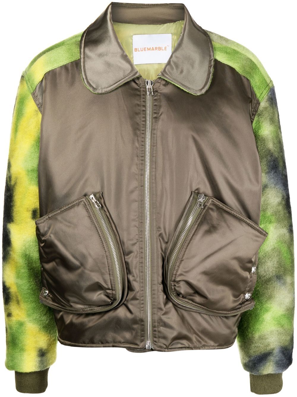 BLUEMARBLE contrasting-sleeve detail bomber jacket - Green von BLUEMARBLE