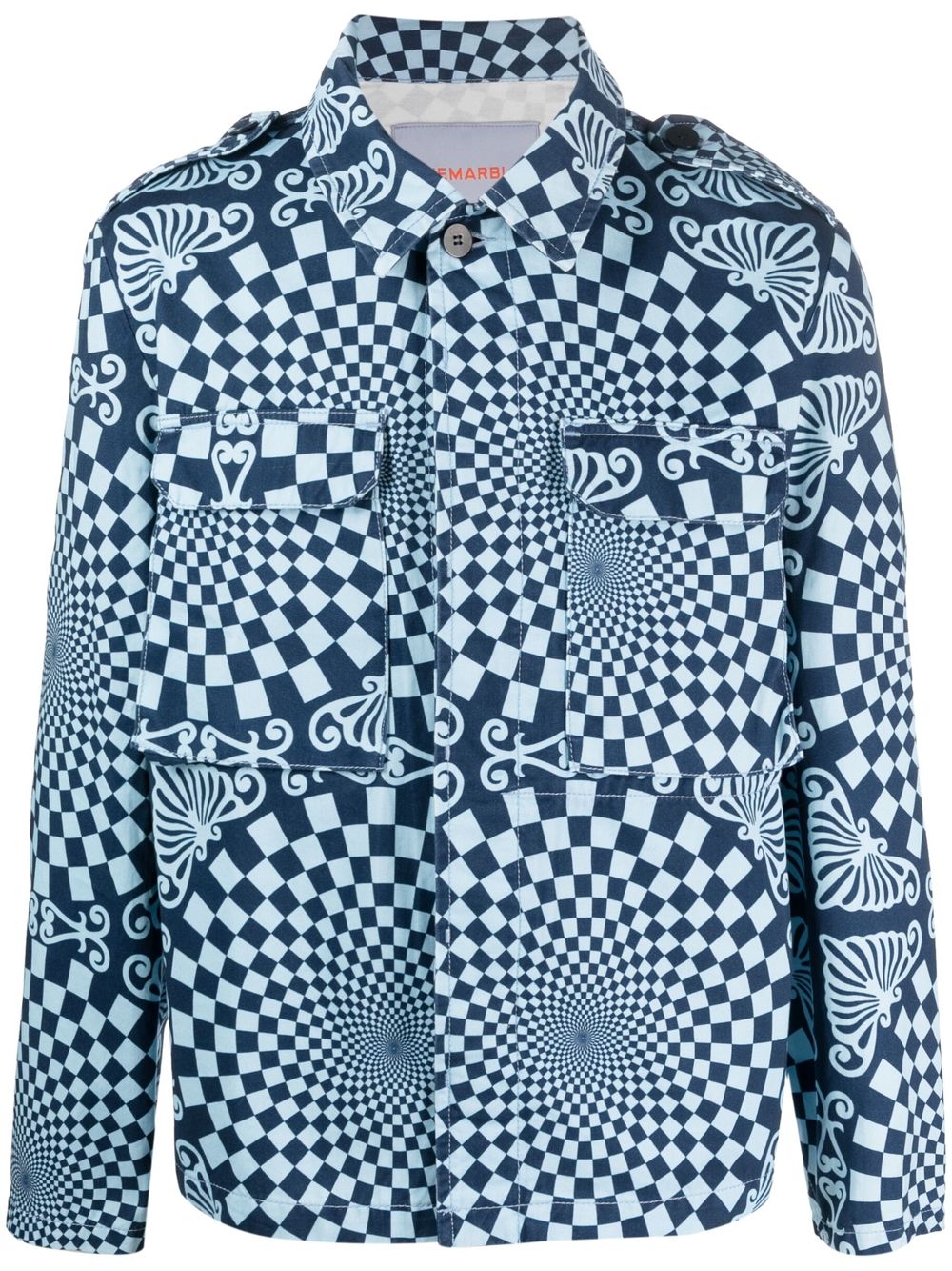 BLUEMARBLE geometric-pattern cotton shirt von BLUEMARBLE