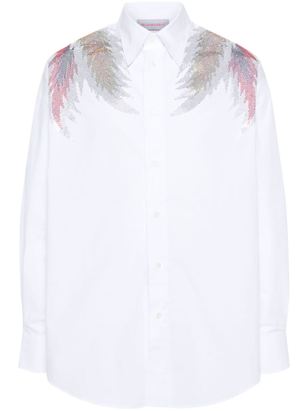 BLUEMARBLE rhinestone-wings poplin shirt - White von BLUEMARBLE