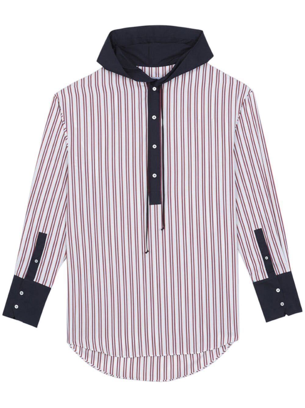 BLUEMARBLE striped hooded shirt - Red von BLUEMARBLE